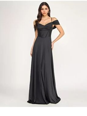 City Studio Black Off-Shoulder Maxi Gown